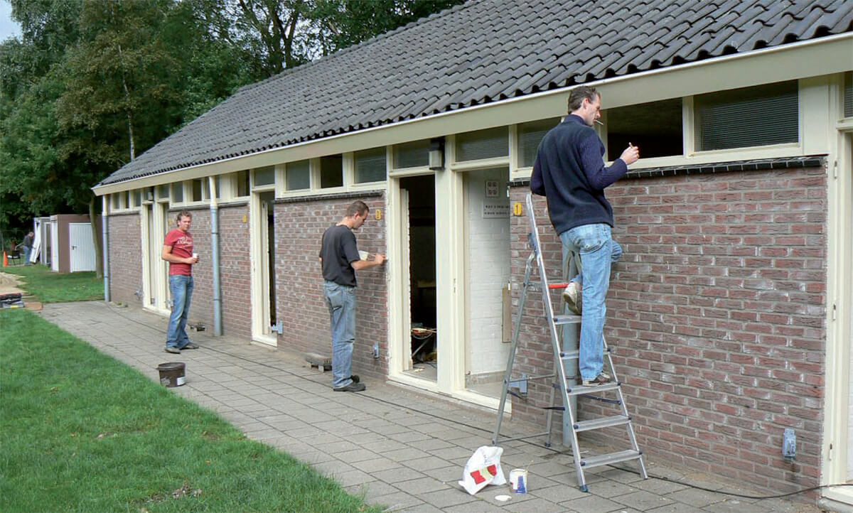 Onderhoud aan de kleedkamers